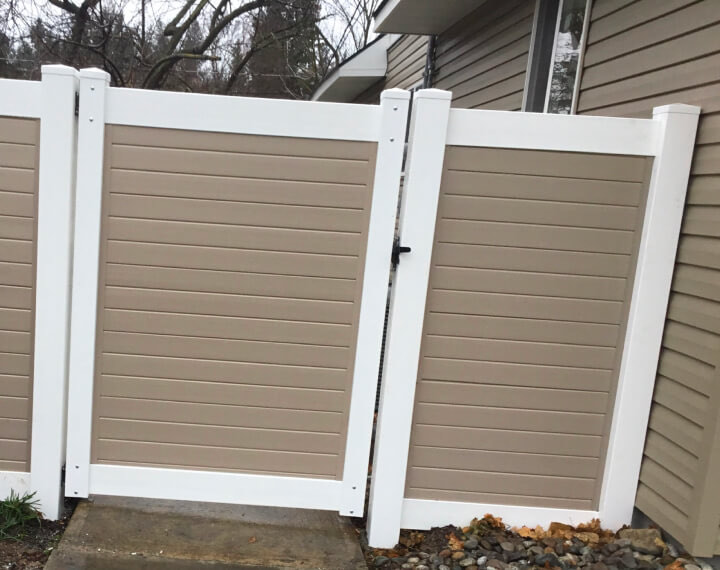 Vinyl fence installed by Neighborhood Fence